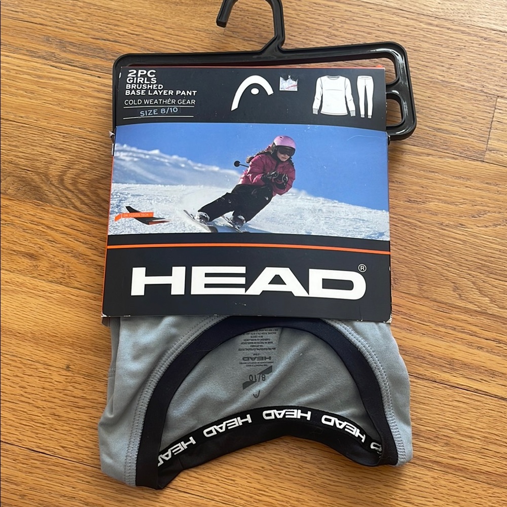 HEAD Gray Base Layer 2 piece set Shirt and Pants for Girls, NWT